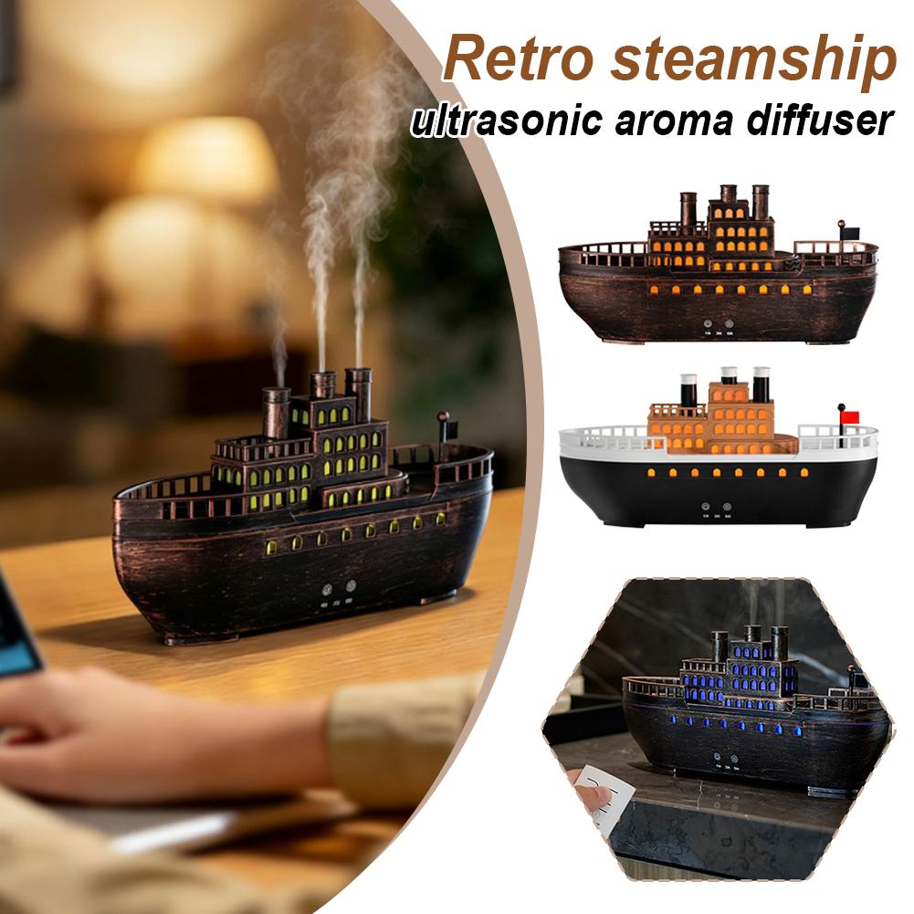 Home Fragrance Essence - Retro Buharlı Tekne Ultrasonik Esansiyel Yağ