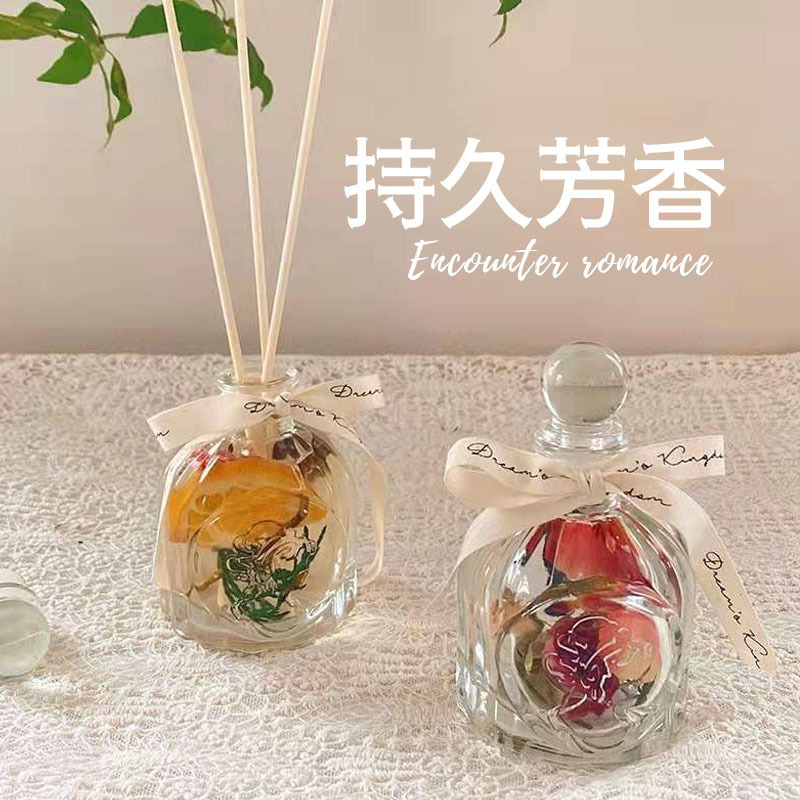 Home Fragrance Rose - Vintage Kurutulmuş Gül Çubuklu Difüzör Alevsiz